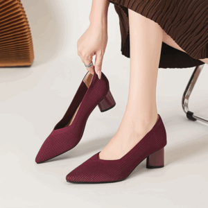 black glittery fabric square toe pumps (copy)